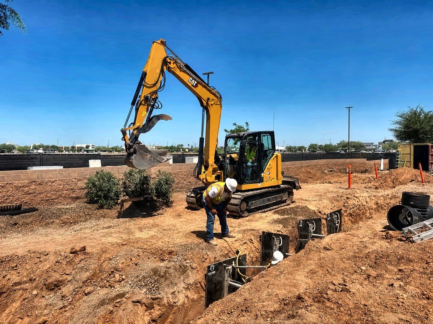 Excavator — site utilities