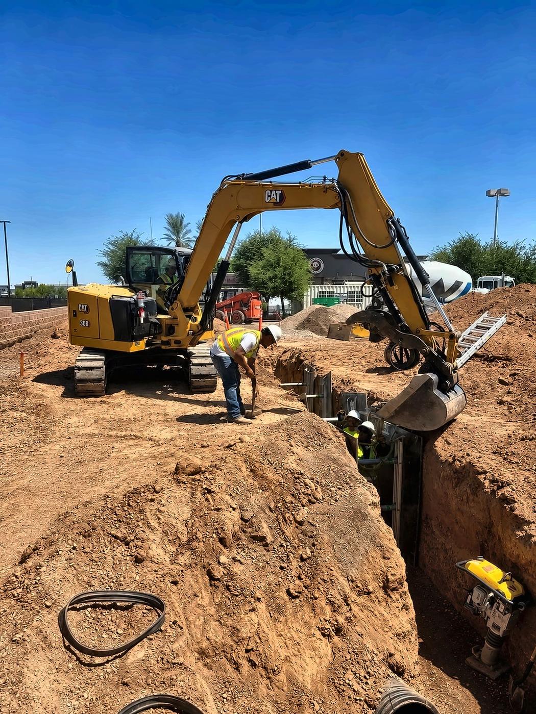 Deep trench — storm drain