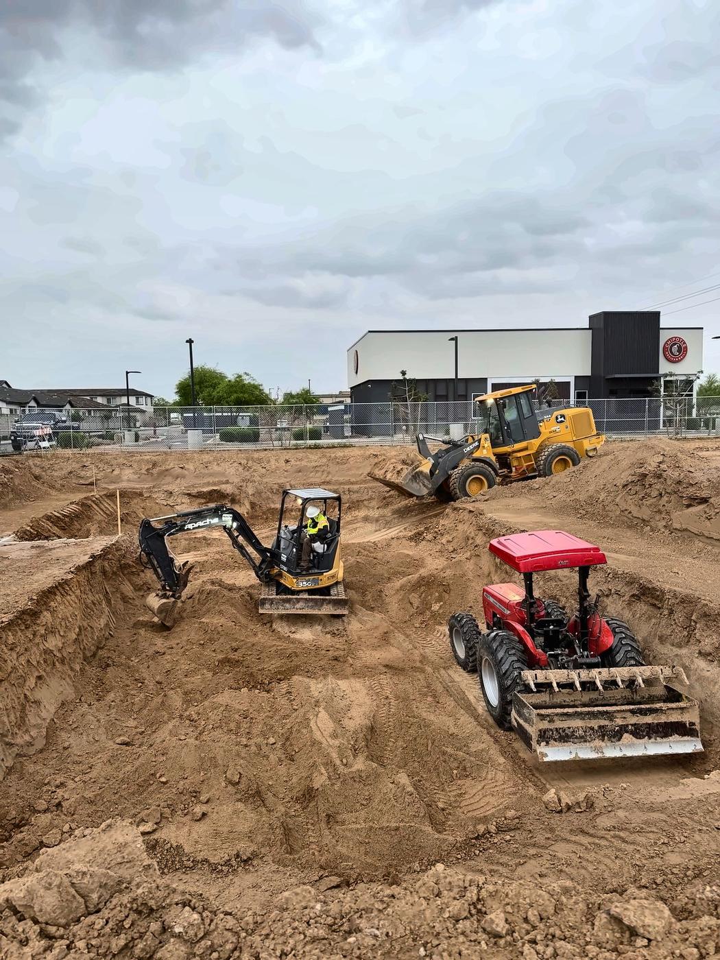 Building pad excavation